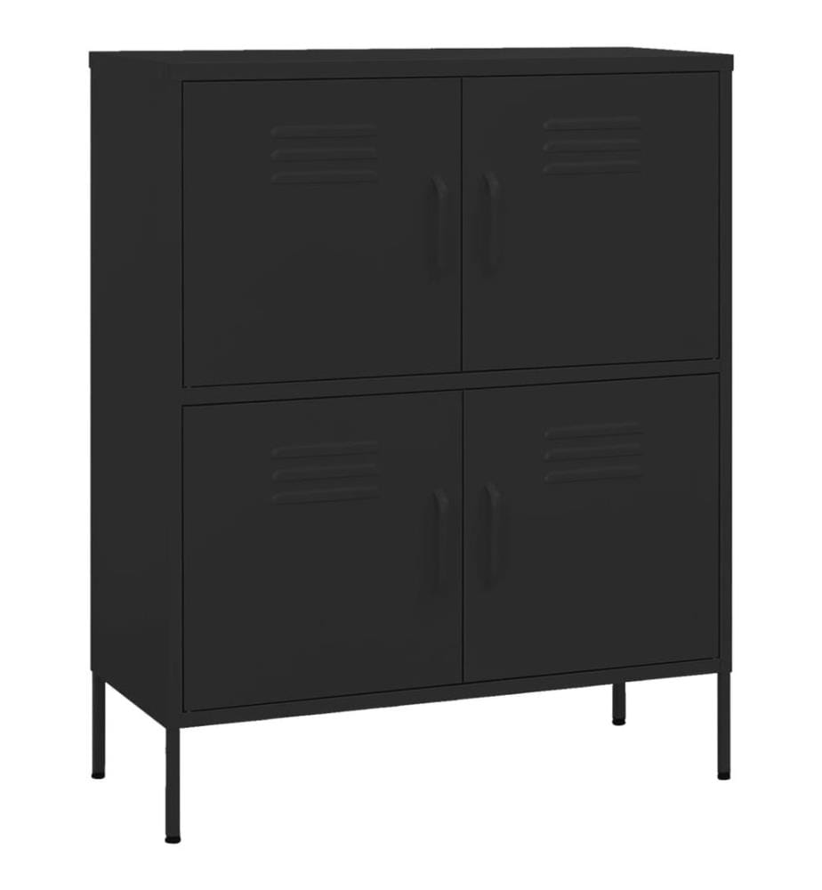 Lagerschrank Schwarz 80x35x101,5 cm Stahl