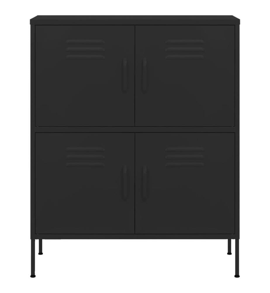 Lagerschrank Schwarz 80x35x101,5 cm Stahl