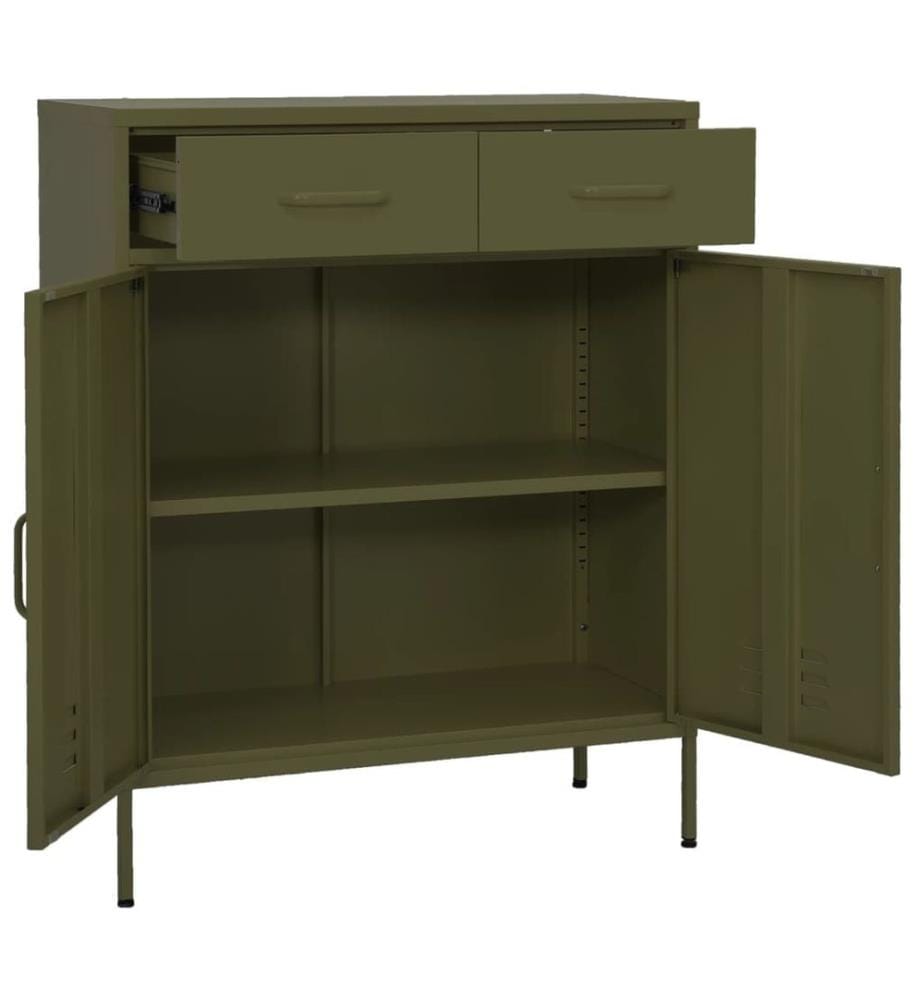 Armoire de rangement Vert olive 80x35x101,5 cm Acier