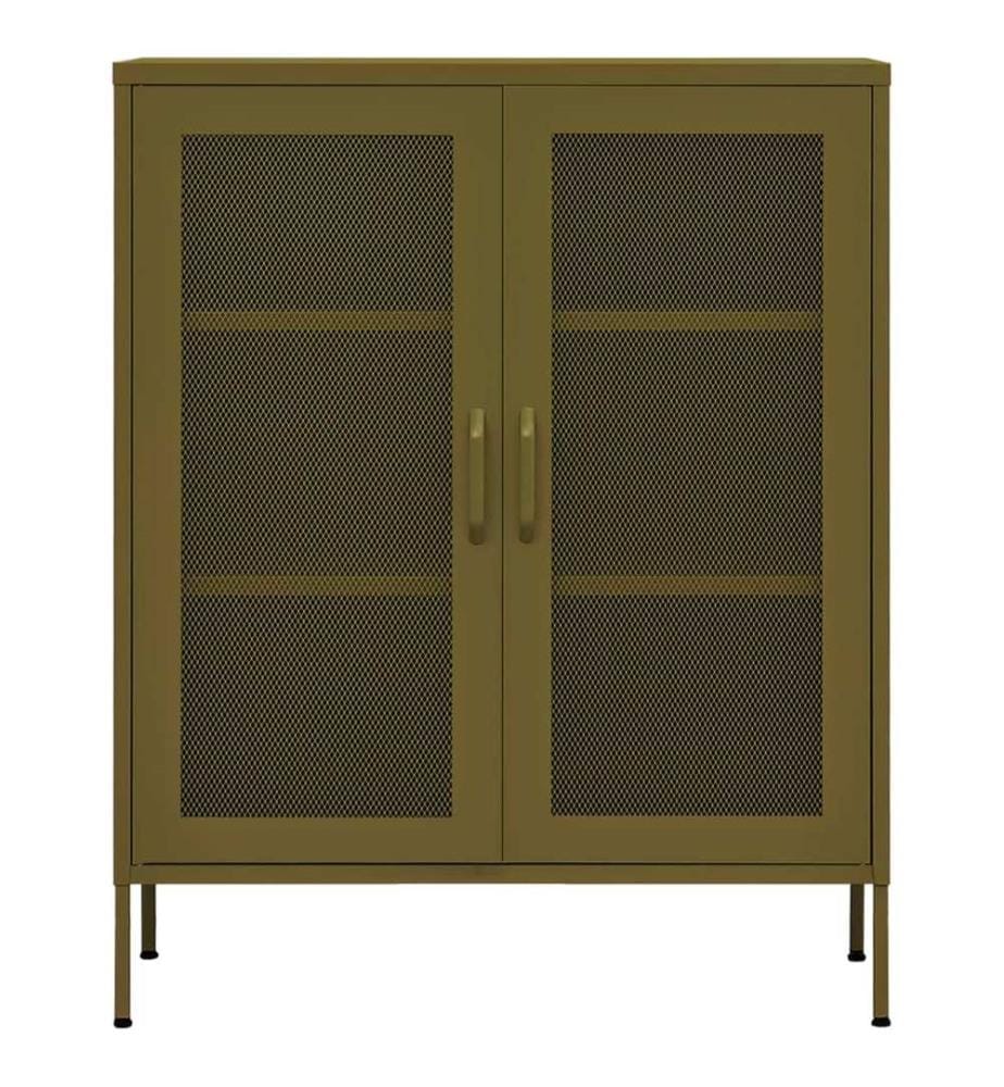 Armoire de rangement Vert olive 80x35x101,5 cm Acier