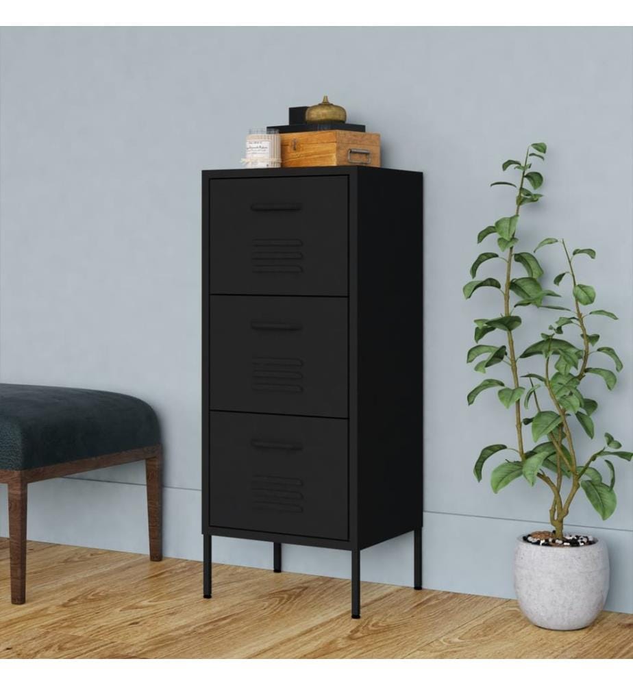 Lagerschrank Schwarz 42,5x35x101,5 cm Stahl