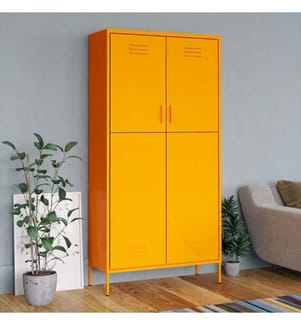 Kleiderschrank Senfgelb 90x50x180 cm Stahl
