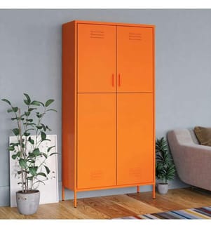 Kleiderschrank Orange 90x50x180 cm Stahl