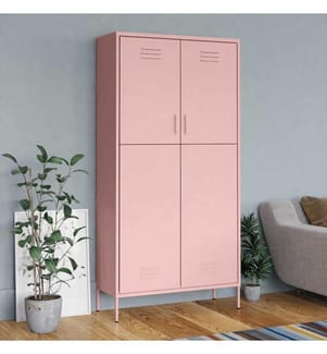 Kleiderschrank Rosa 90x50x180 cm Stahl