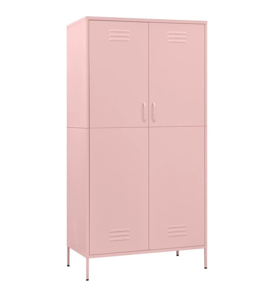 Kleiderschrank Rosa 90x50x180 cm Stahl