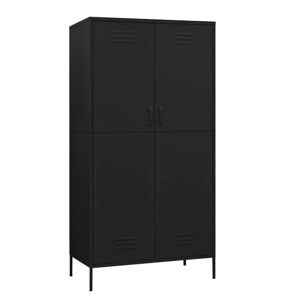 Kleiderschrank Schwarz 90x50x180 cm Stahl