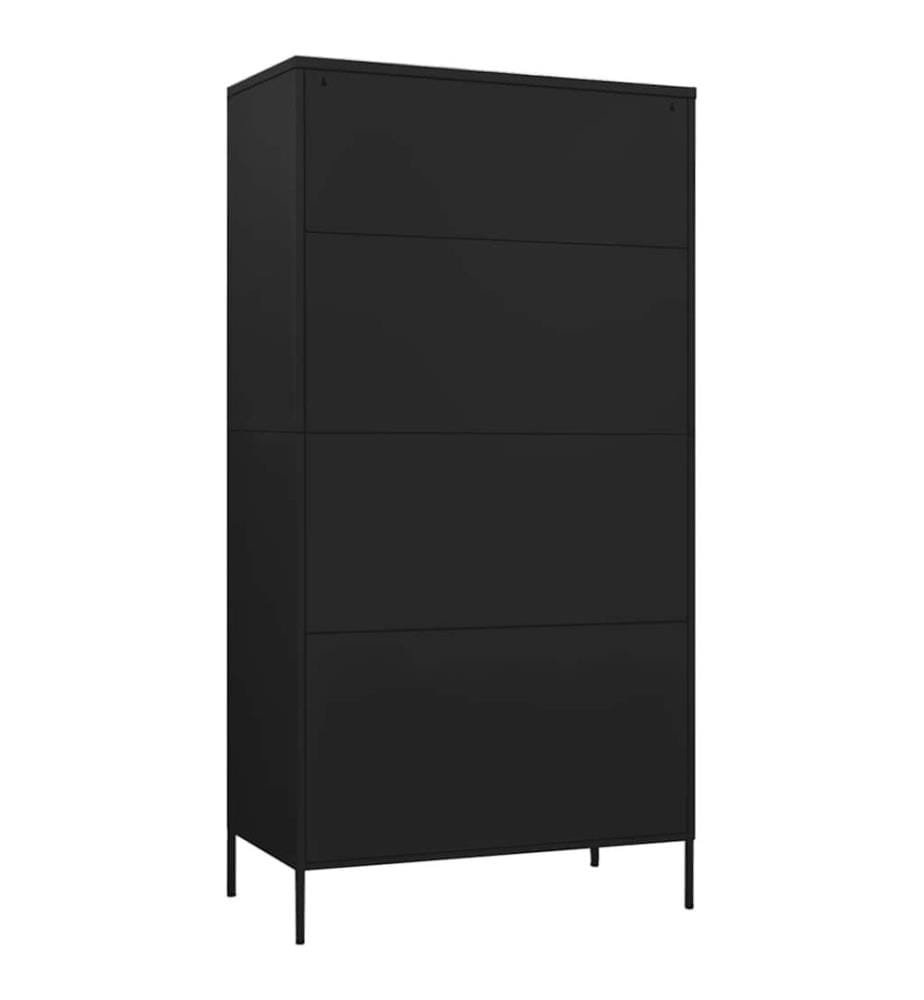 Kleiderschrank Schwarz 90x50x180 cm Stahl
