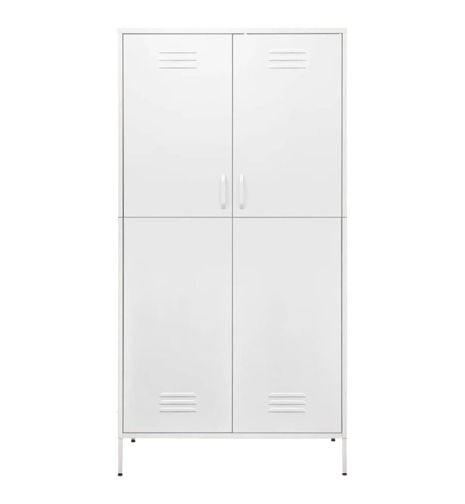 Kleiderschrank Weiss 90x50x180 cm Stahl