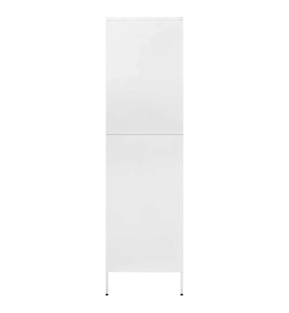 Kleiderschrank Weiss 90x50x180 cm Stahl
