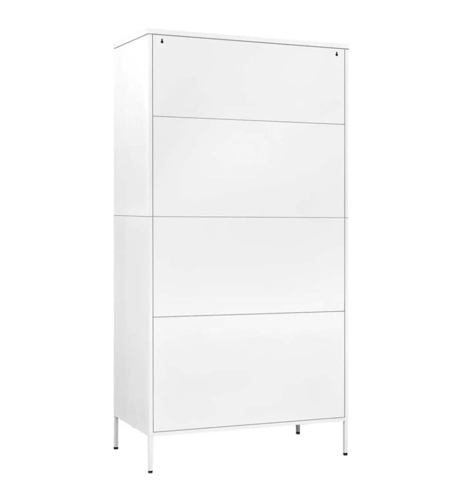 Kleiderschrank Weiss 90x50x180 cm Stahl