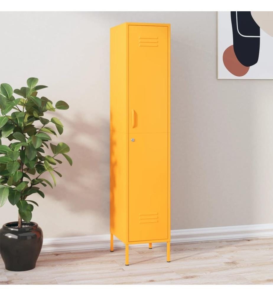 Schliessfachschrank Senfgelb 35x46x180 cm Stahl