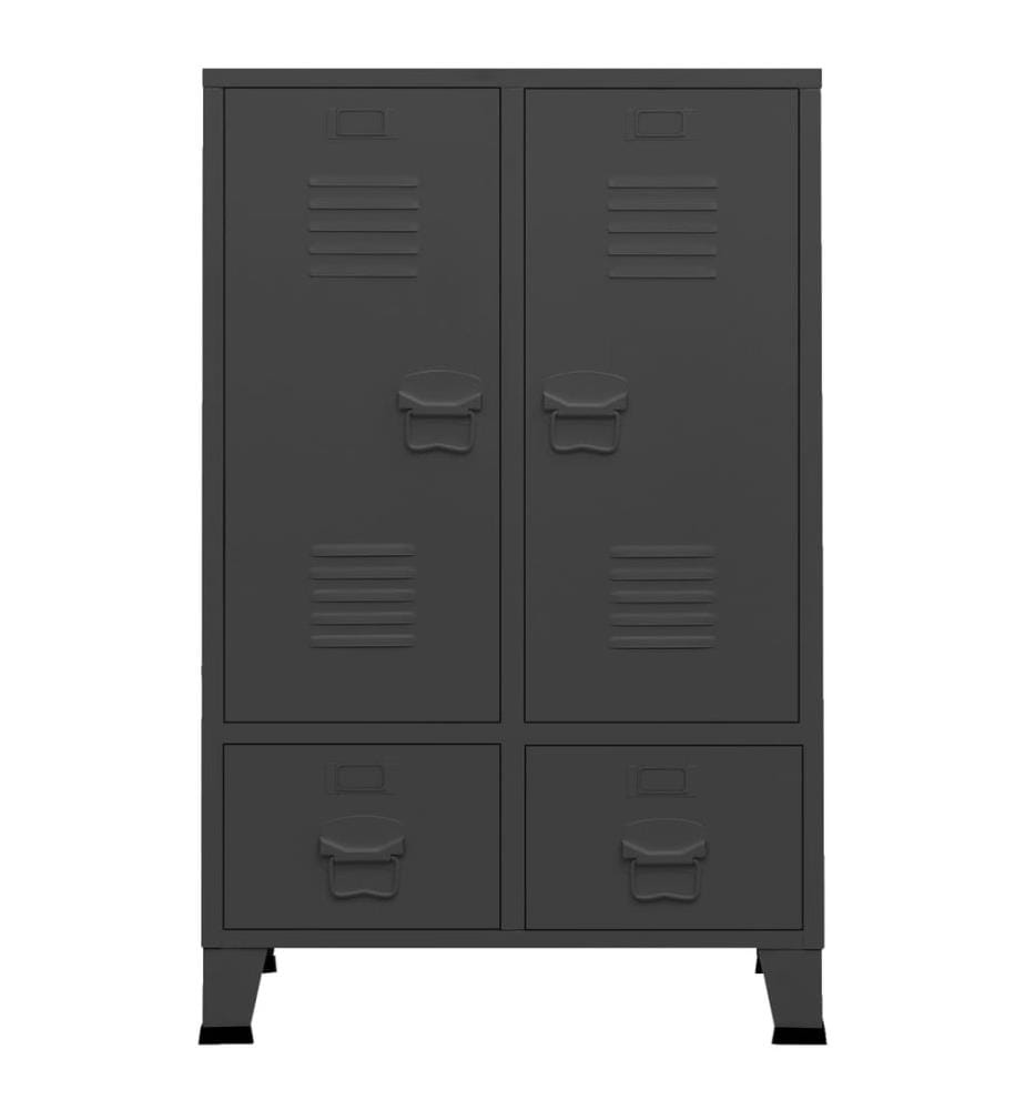 Kleiderschrank Industrie-Stil Anthrazit 67x35x107 cm Stahl