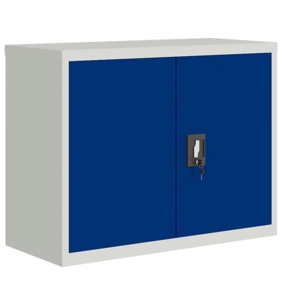 Classeur gris clair et bleu 90x40x70 cm acier