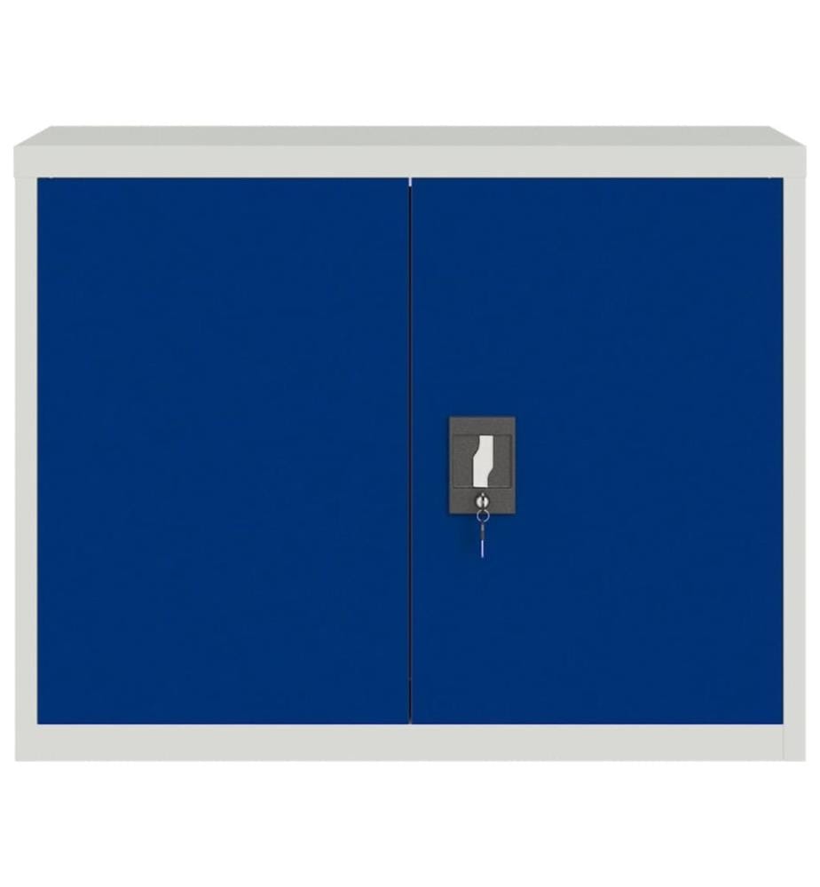 Classeur gris clair et bleu 90x40x70 cm acier