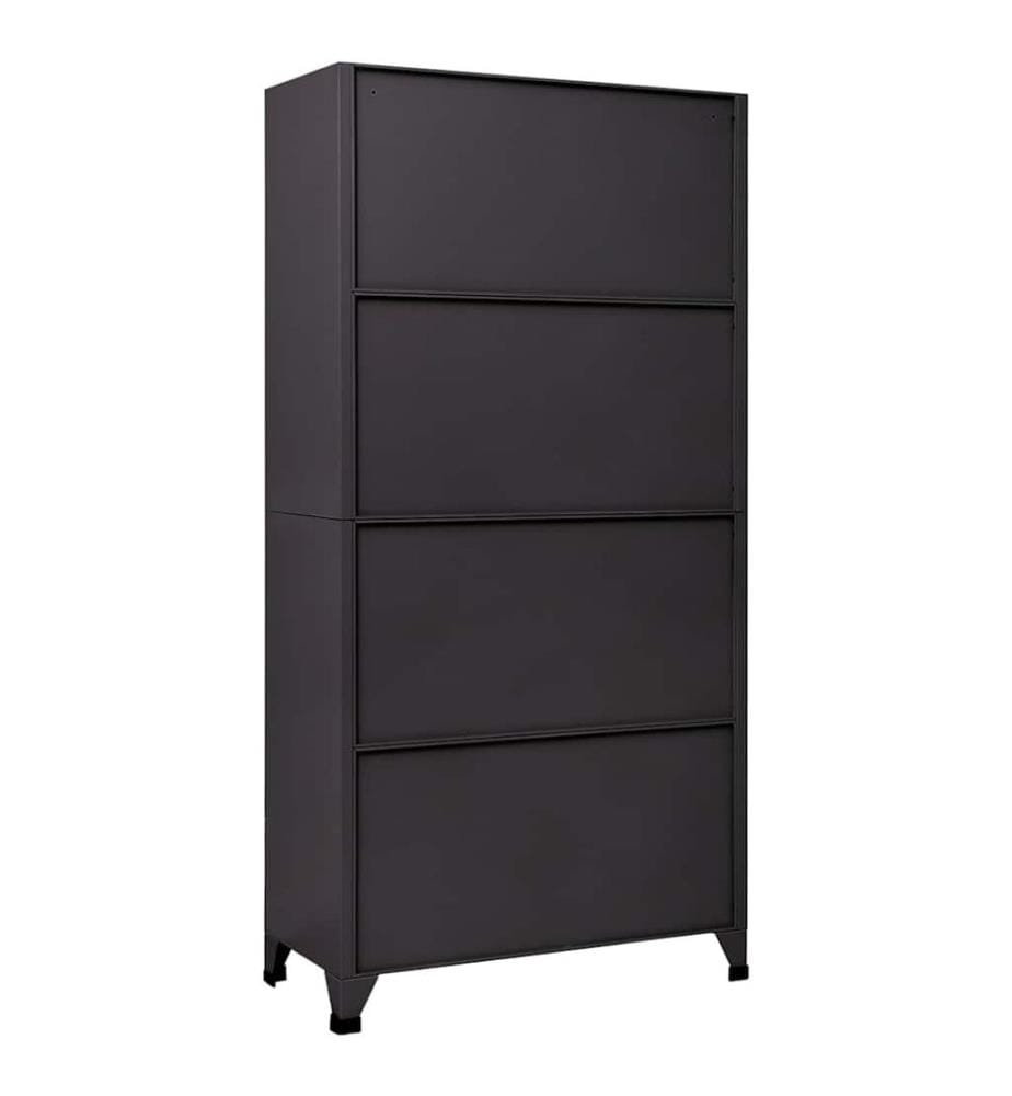 Schliessfachschrank Anthrazit und Weiss 90x40x180 cm Stahl