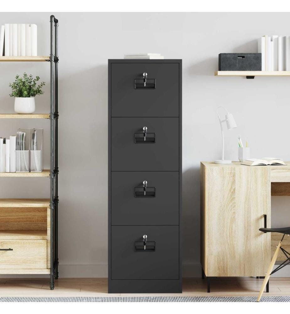 Cabinet de Dossier avec tiroir 2 pcs Noir 44 x 50 x 139 cm