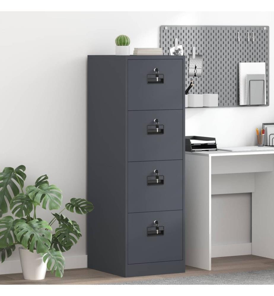 Aktenschrank mit Schubladen 2 pcs Anthrazit 44 x 50 x 139 cm