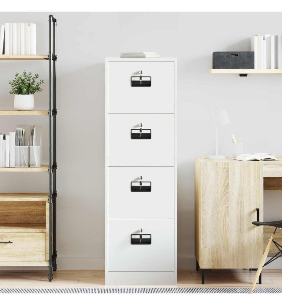 Cabinet de Dossier avec tiroir 2 pcs Blanc 44 x 50 x 139 cm