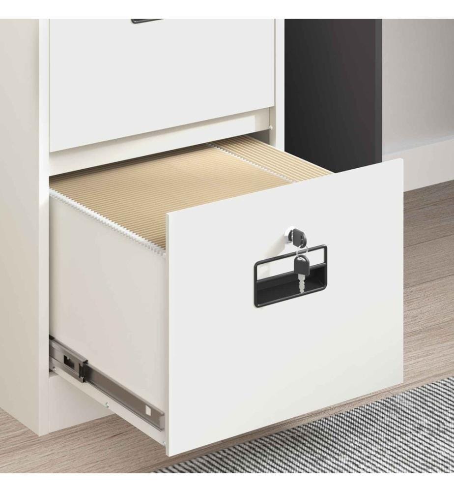 Cabinet de Dossier avec tiroir 2 pcs Blanc 44 x 50 x 139 cm