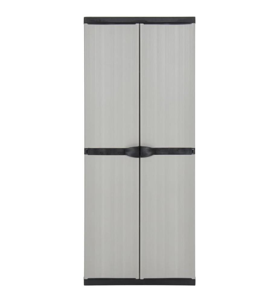 Armoire de rangement de jardin 3 étagères Gris/noir 68x40x168cm