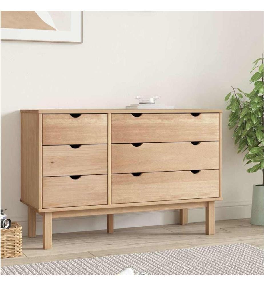 Schubladenschrank OTTA 111x43x73,5 cm Massivholz Kiefer