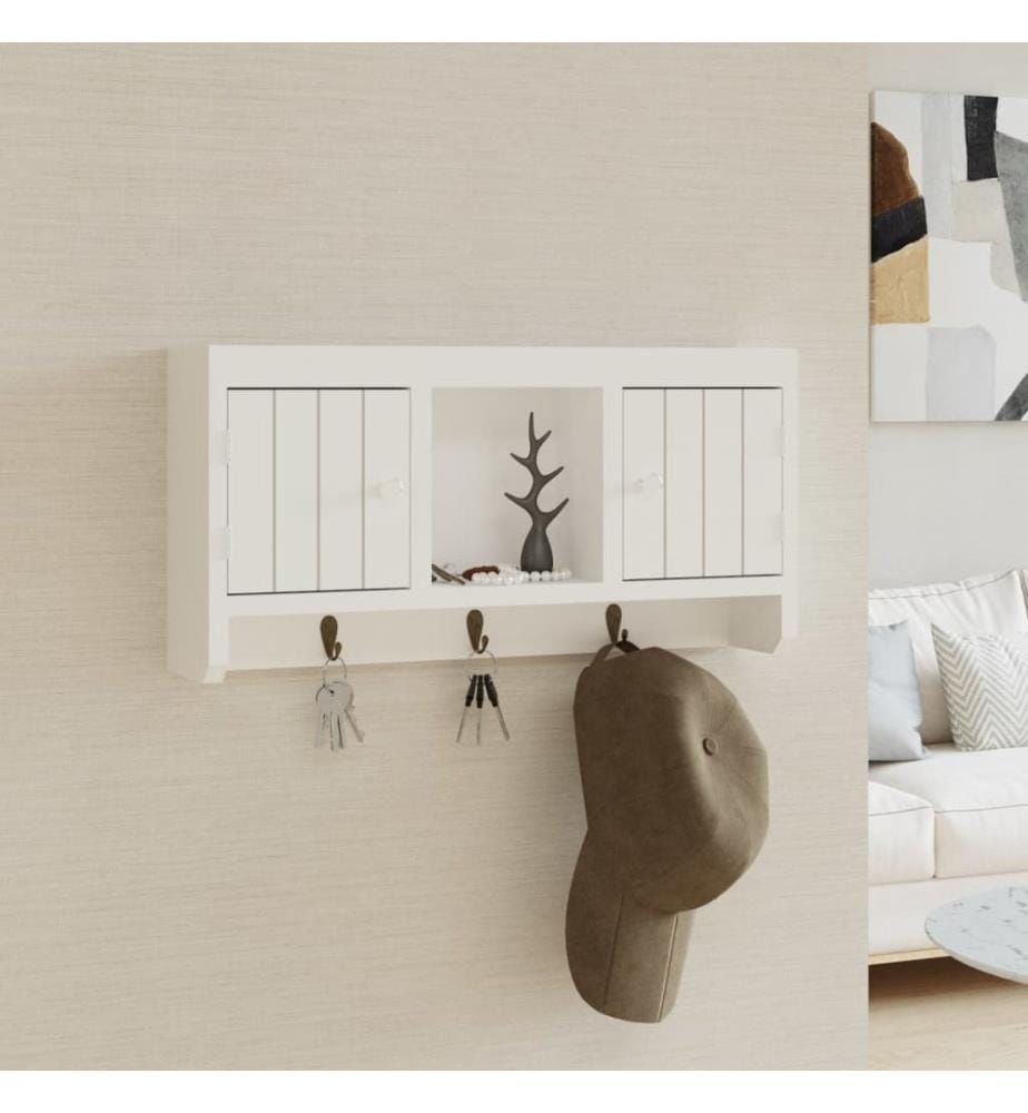 Armoire à clés Blanc 40x8,5x20 cm Bois d'ingénierie et acier