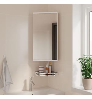 Eck-Spiegelschrank Weiss 30x24x60 cm