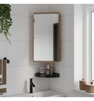 Eck-Spiegelschrank Eichen-Optik 30x24x60 cm