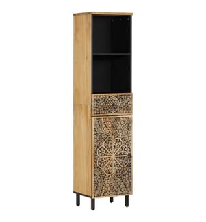 Badschrank 38x33x160 cm Massivholz Mango