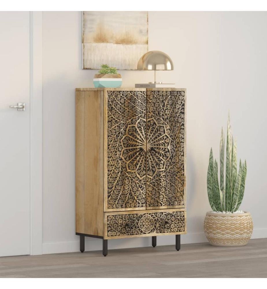 Buffet 60x33x100 cm bois de manguier massif
