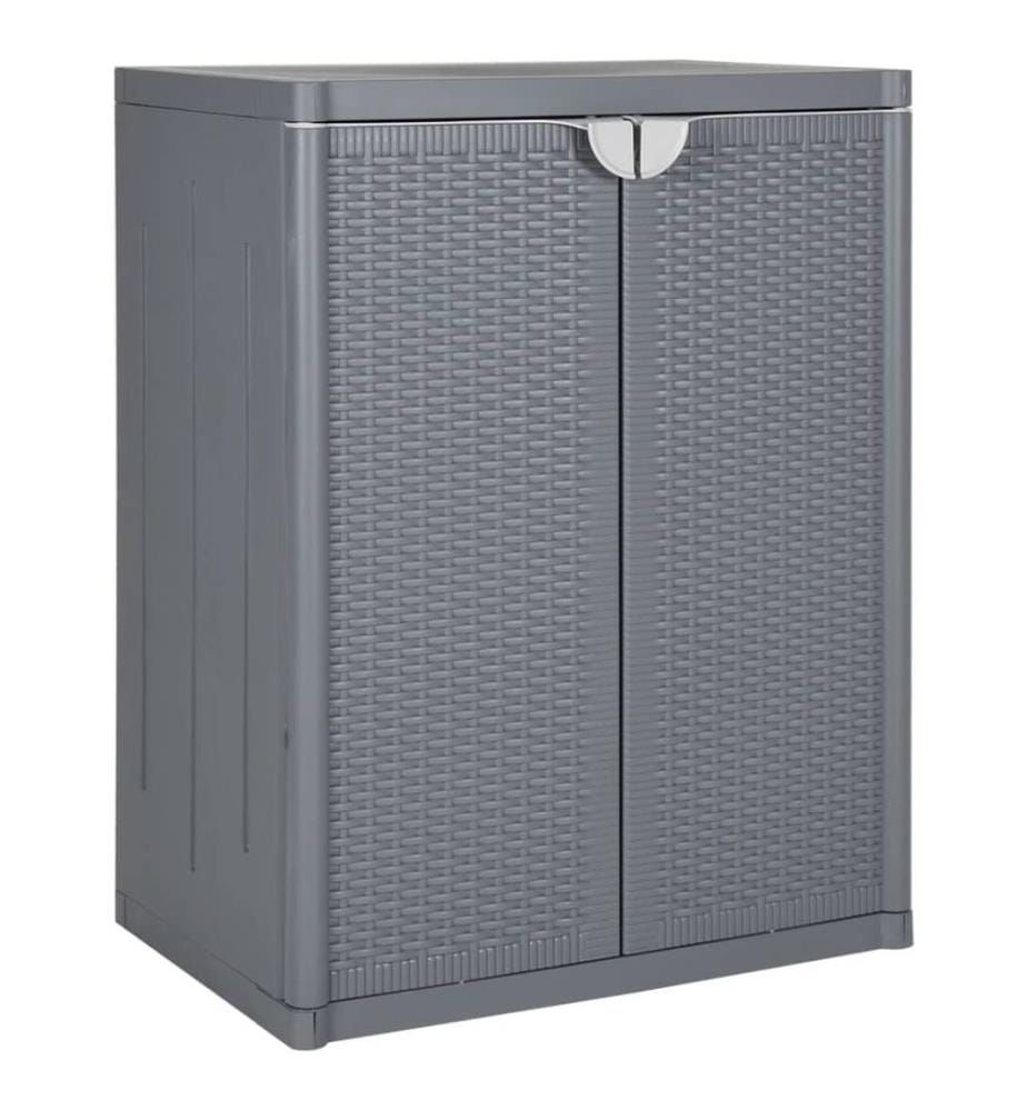 Armoire de rangement de jardin gris 65x45x88 cm PP rotin