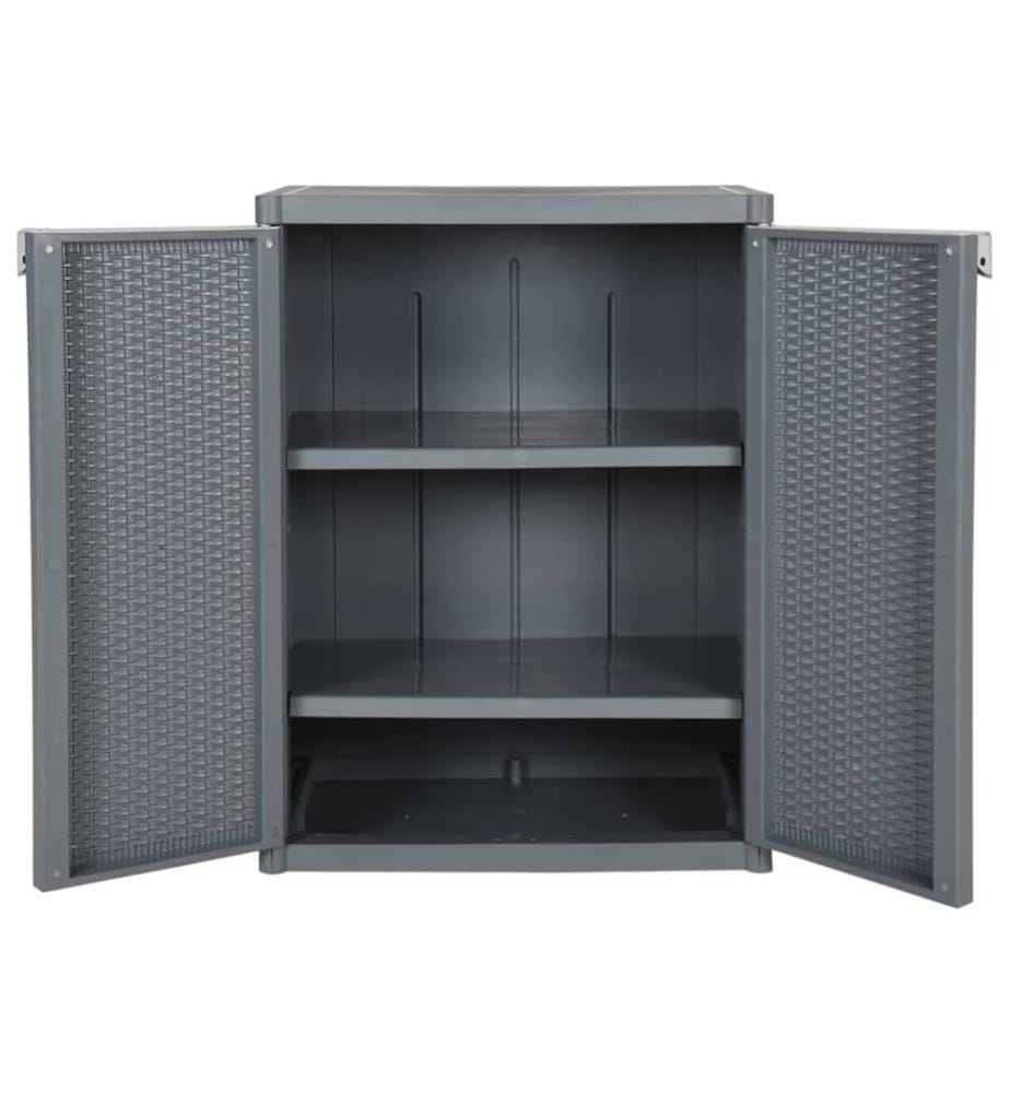 Armoire de rangement de jardin gris 65x45x88 cm PP rotin