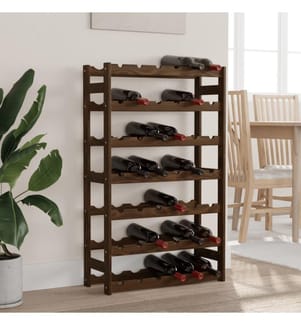 Casier à bouteilles pour 42 bouteilles marron bois pin solide