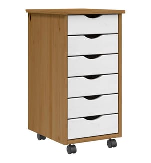 Rollschrank mit Schubladen MOSS Honigbraun Massivholz Kiefer