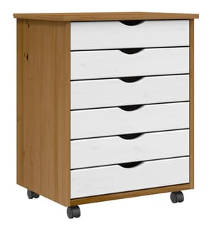 Rollschrank mit Schubladen MOSS Honigbraun Massivholz Kiefer