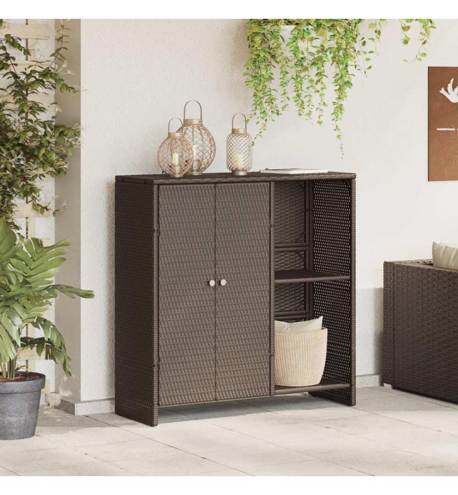 Aufbewahrungsschrank mit Regal Braun 100 x 36 x 102 cm Rattan