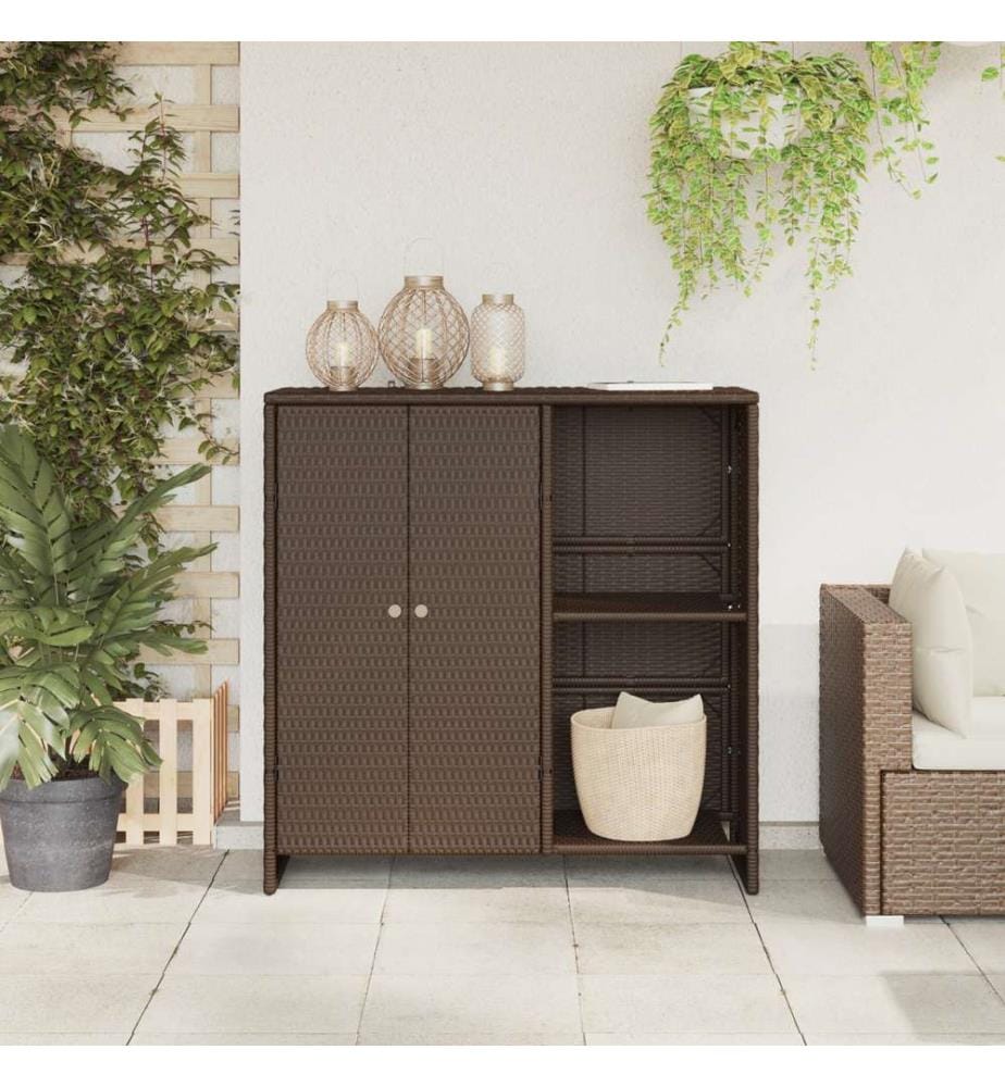 Aufbewahrungsschrank mit Regal Braun 100 x 36 x 102 cm Rattan