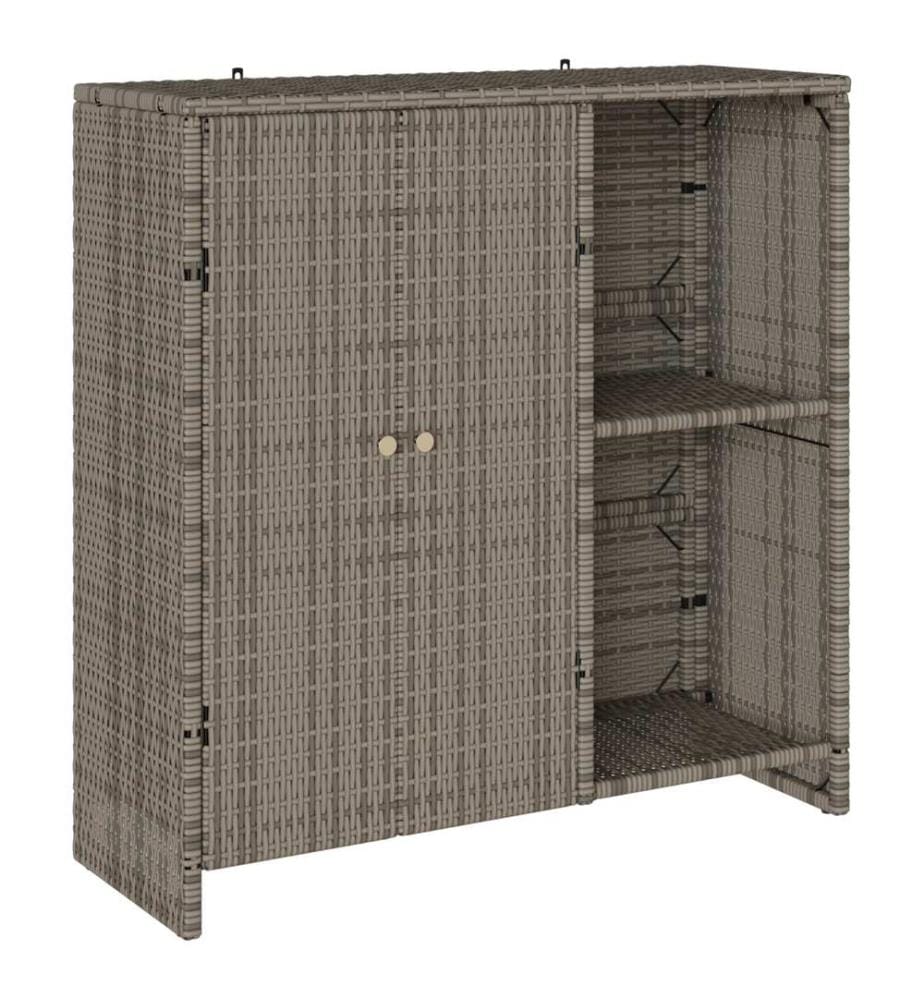 Aufbewahrungsschrank mit Regal Grau 100 x 36 x 102 cm Rattan