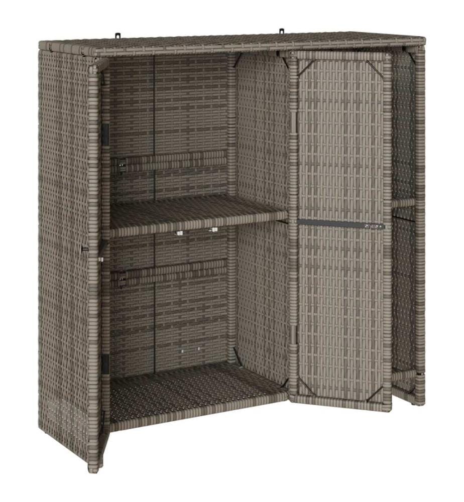 Aufbewahrungsschrank mit Regal Grau 100 x 36 x 102 cm Rattan