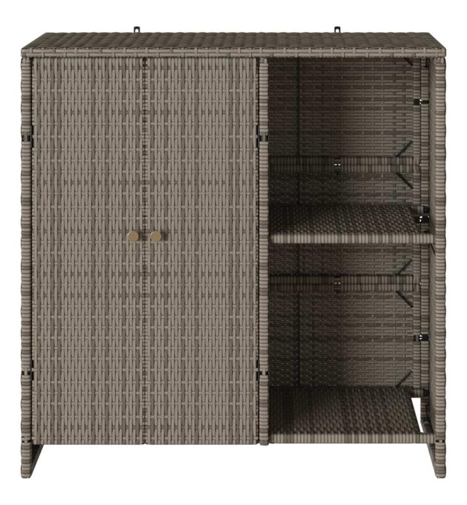 Aufbewahrungsschrank mit Regal Grau 100 x 36 x 102 cm Rattan
