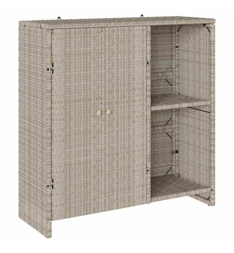 Aufbewahrungsschrank mit Tür Hellgrau 100 x 36 x 102 cm Rattan