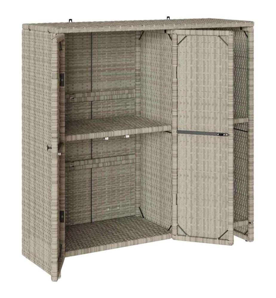 Aufbewahrungsschrank mit Tür Hellgrau 100 x 36 x 102 cm Rattan
