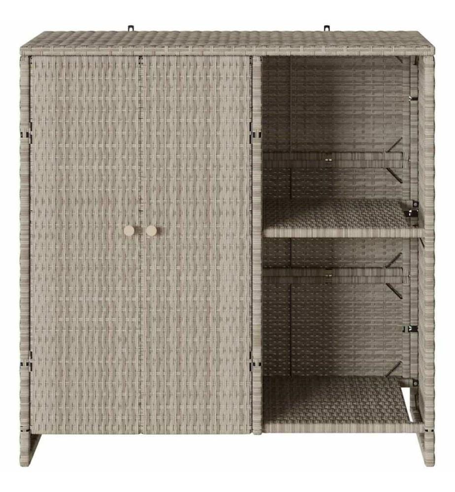 Aufbewahrungsschrank mit Tür Hellgrau 100 x 36 x 102 cm Rattan