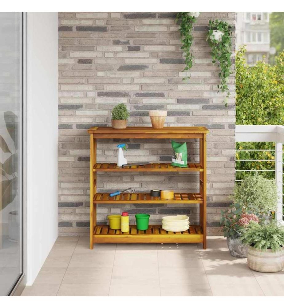 Garten-Schrank mit Regal Natur 90 x 40 x 90cm Massivholz Akazie