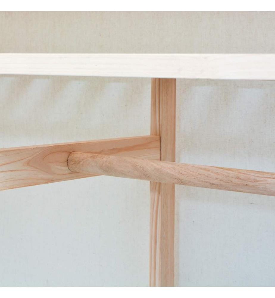 Garde-robe en tissu et bois de pin 110x40x170 cm