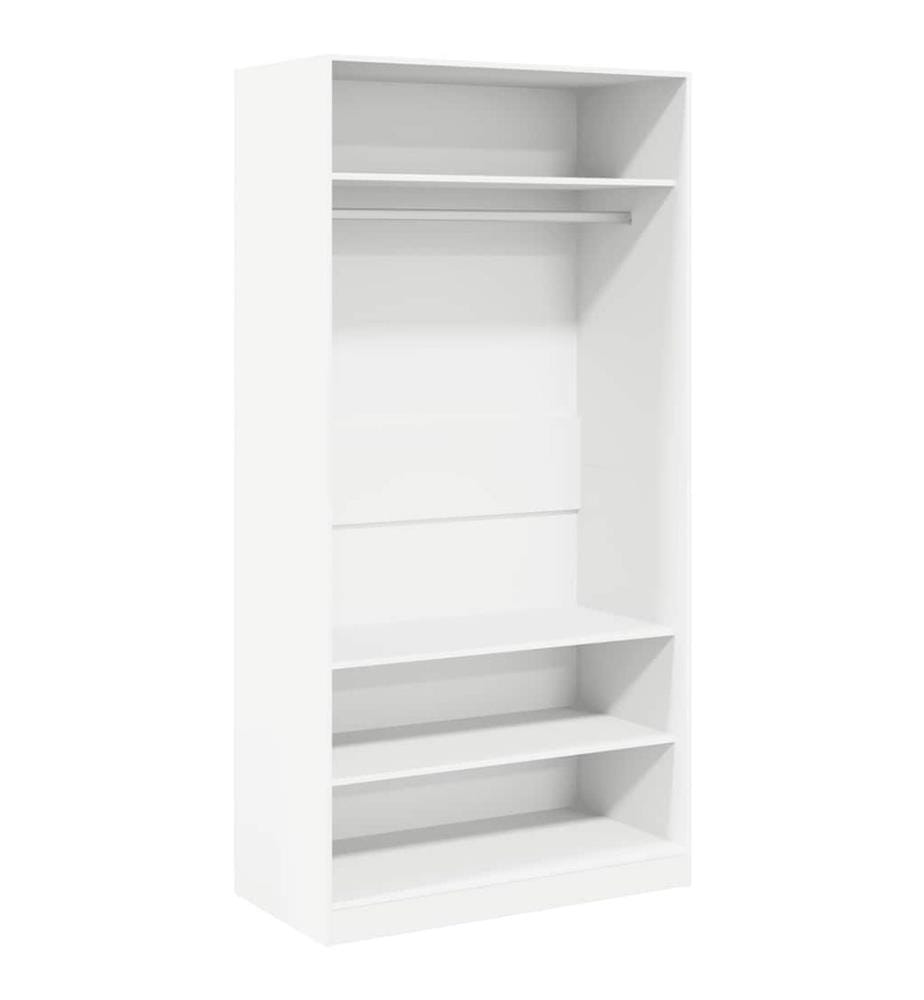 Kleiderschrank Weiss 100×50×200 cm Holzwerkstoff