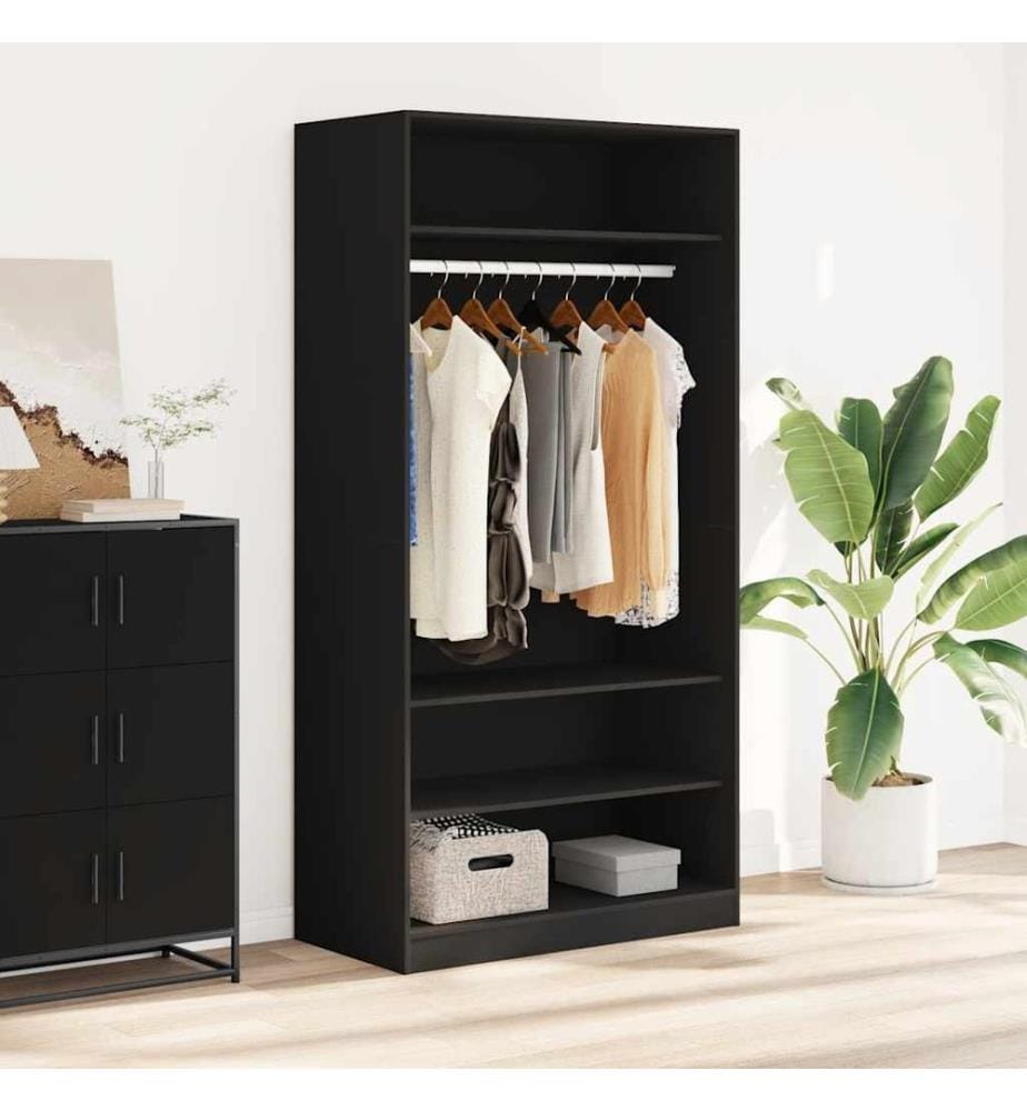 Kleiderschrank Schwarz 100x50x200 cm Holzwerkstoff