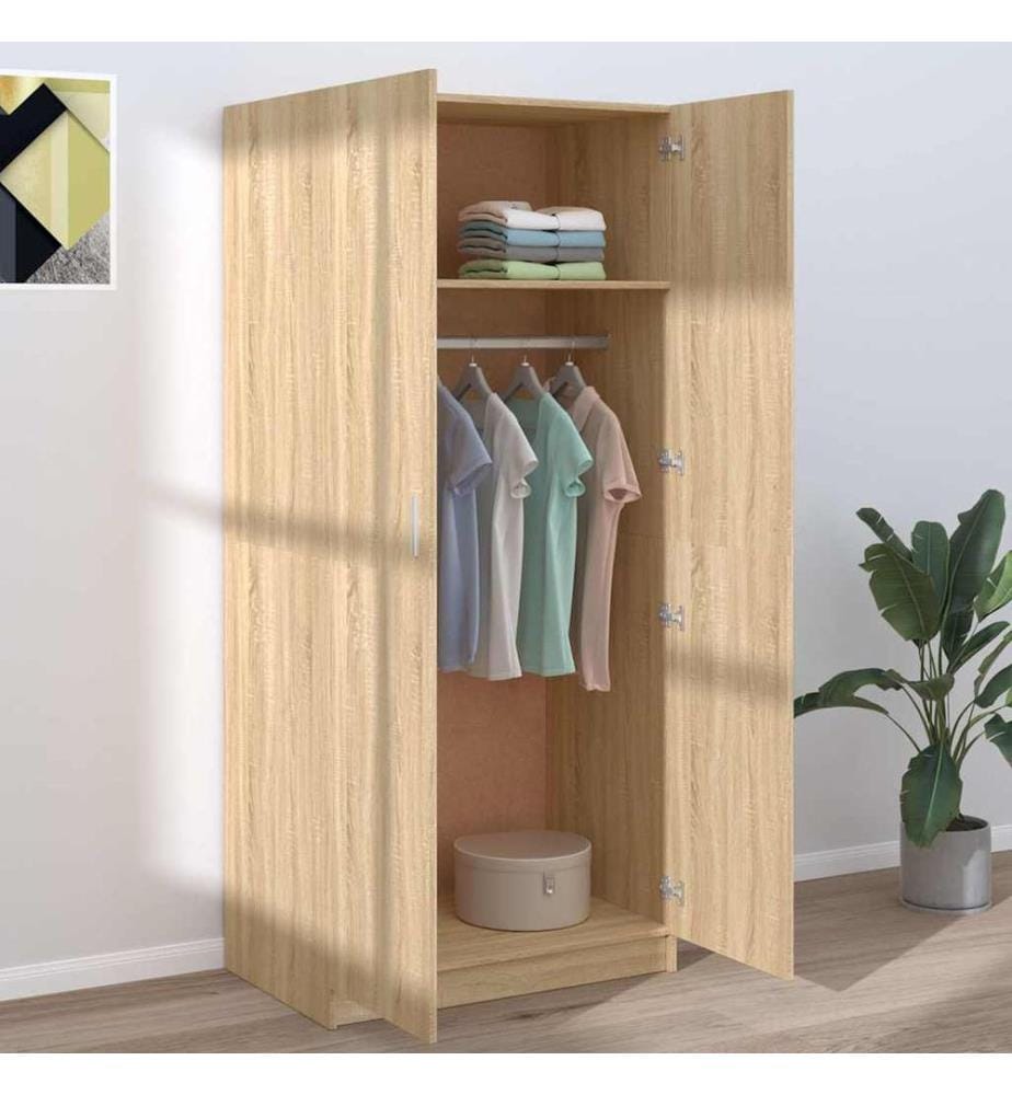 Garde-robe Chêne sonoma 80x52x180 cm Bois d'ingénierie