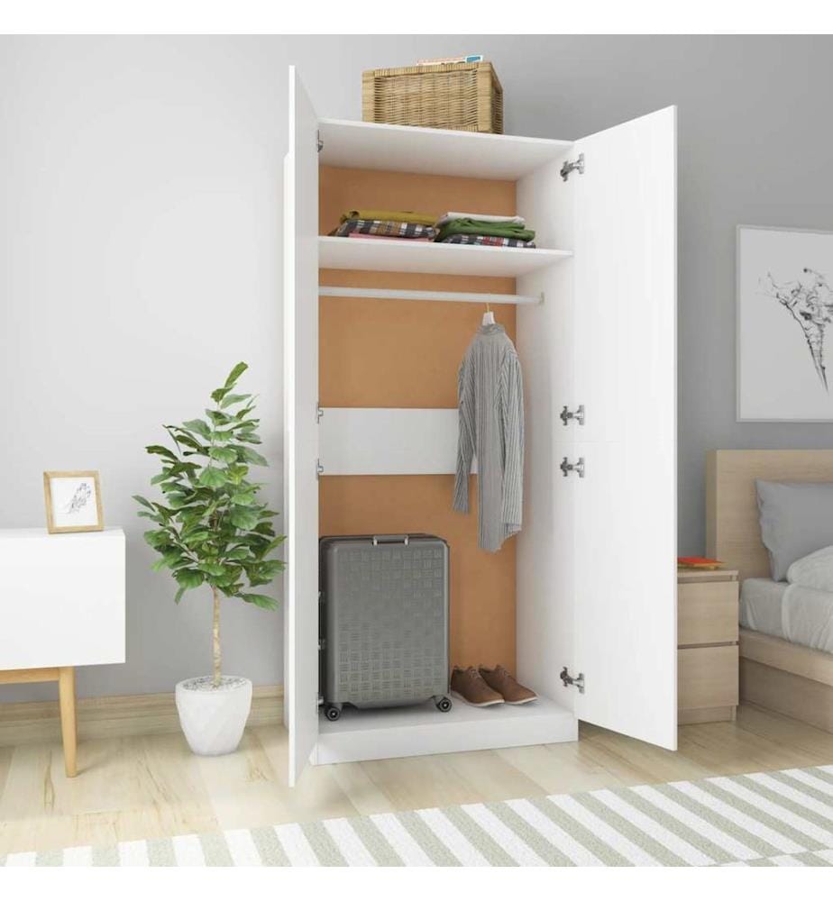 Garde-robe Blanc 90x52x200 cm Bois d'ingénierie