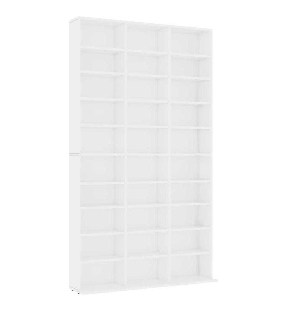 Armoire à CD Blanc 102x16x177,5 cm Bois d'ingénierie